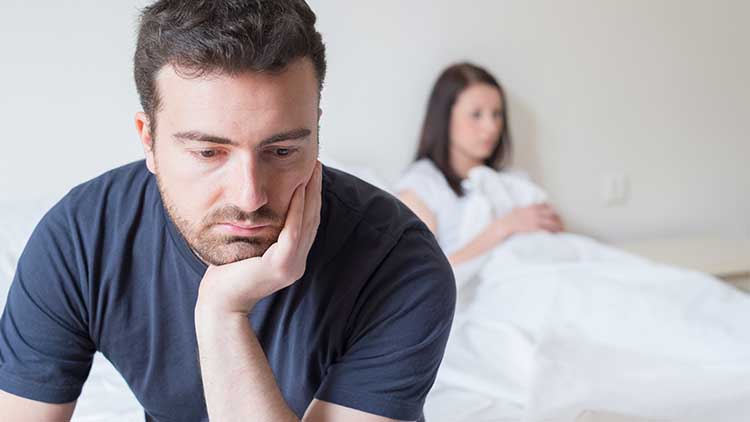 Sad and thoughtful man after arguing with girlfriend