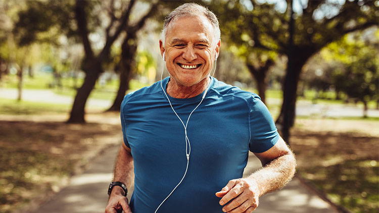 Senior man working out for good health